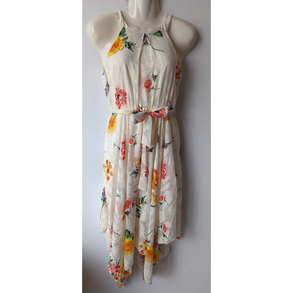 Zunie GirlsFloral Burnout Chiffon Walkthrough Sleeveless Dress 12